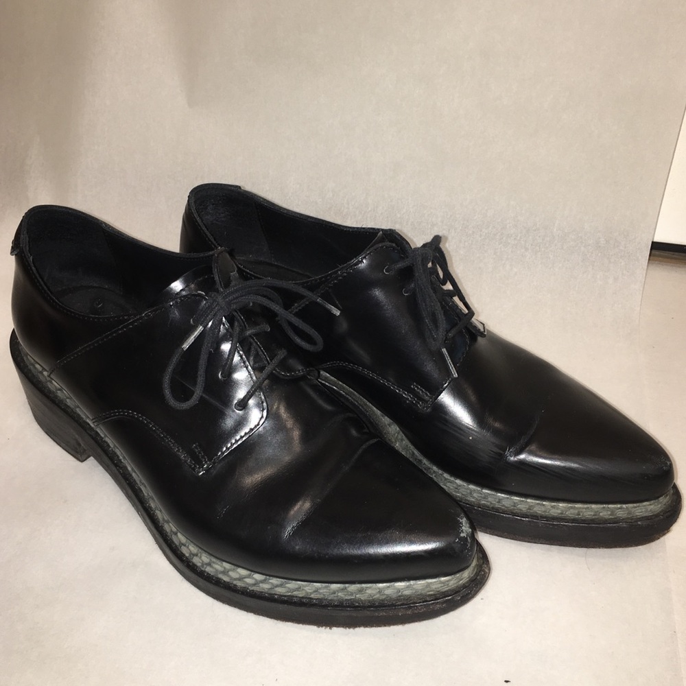 Acne LARK Black Derby Platform Shoes
